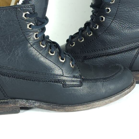 Frye women’s Phillip US 7,5 B Black leather Lace-Up Ankle Combat Boots booties - Picture 15 of 16